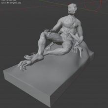 A 3D model of roughly batlike creature